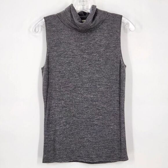 Neiman Marcus Women's Small Cashmere Sleeveless‎ Turtleneck Sweater Heather Gray - Picture 1 of 5
